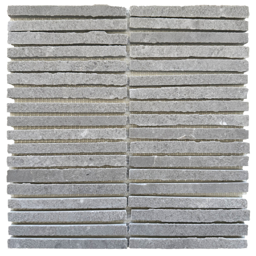 Vera Cinderella Grey Stacked Marble Mosaic Tile