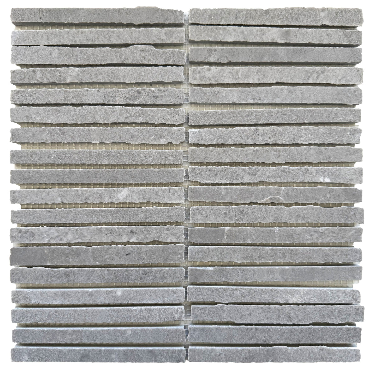 Vera Cinderella Grey Stacked Marble Mosaic Tile