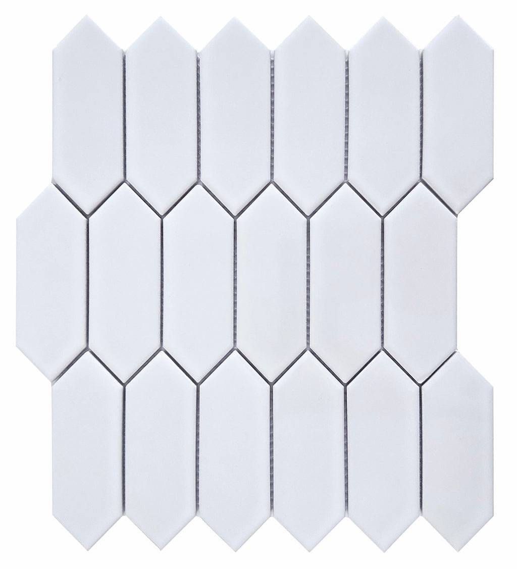 CC Mosaics Plus White Picket Porcelain Mosaic Tile