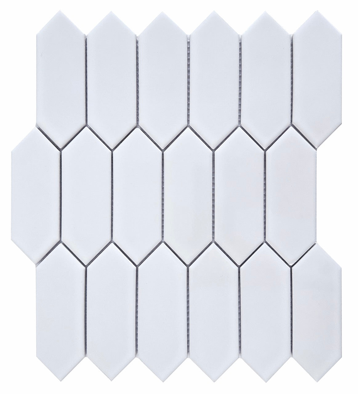 CC Mosaics Plus White Picket Porcelain Mosaic Tile