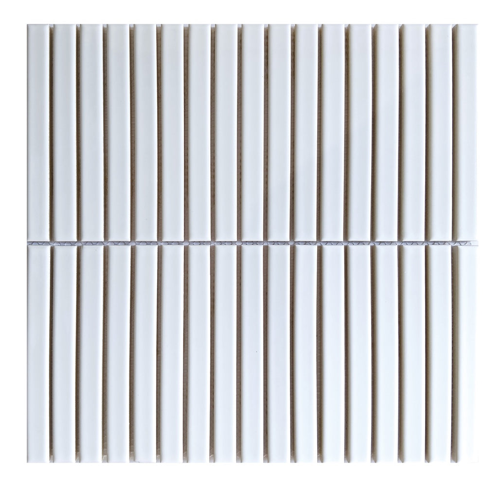 CC Mosaics Plus White Stacked Porcelain Mosaic Tile