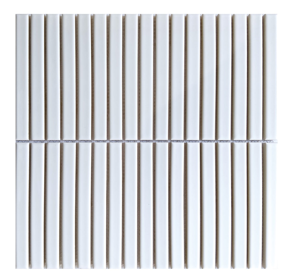 CC Mosaics Plus White Stacked Porcelain Mosaic Tile