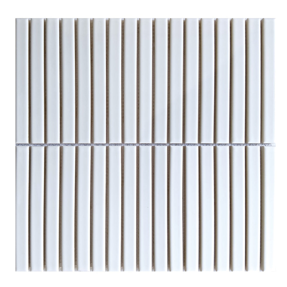CC Mosaics Plus White Stacked Porcelain Mosaic Tile
