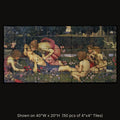 The Awakening of Adonis by John William Waterhouse, stone mural shown on 40"W x 20"H (50 pcs of 4"x4" tumbled marble tiles)