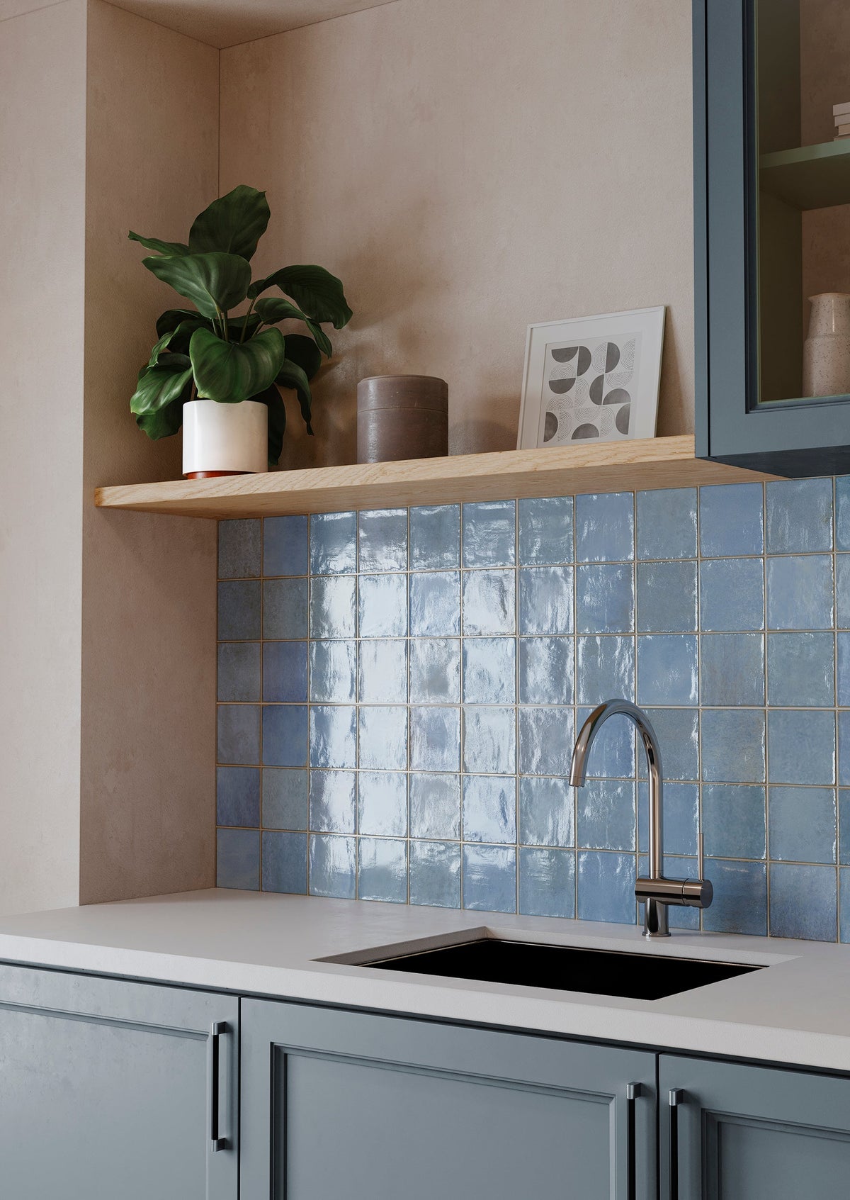 Decoris Light Blue Porcelain Tile – room scene