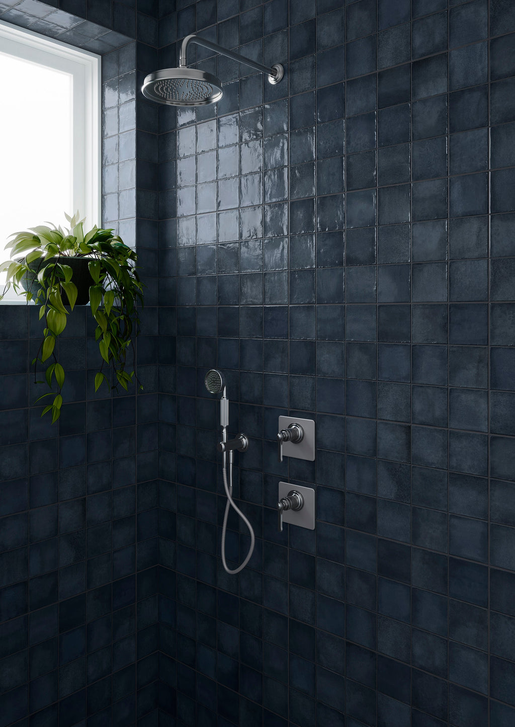 Decoris Navy Blue Porcelain Tile – room scene