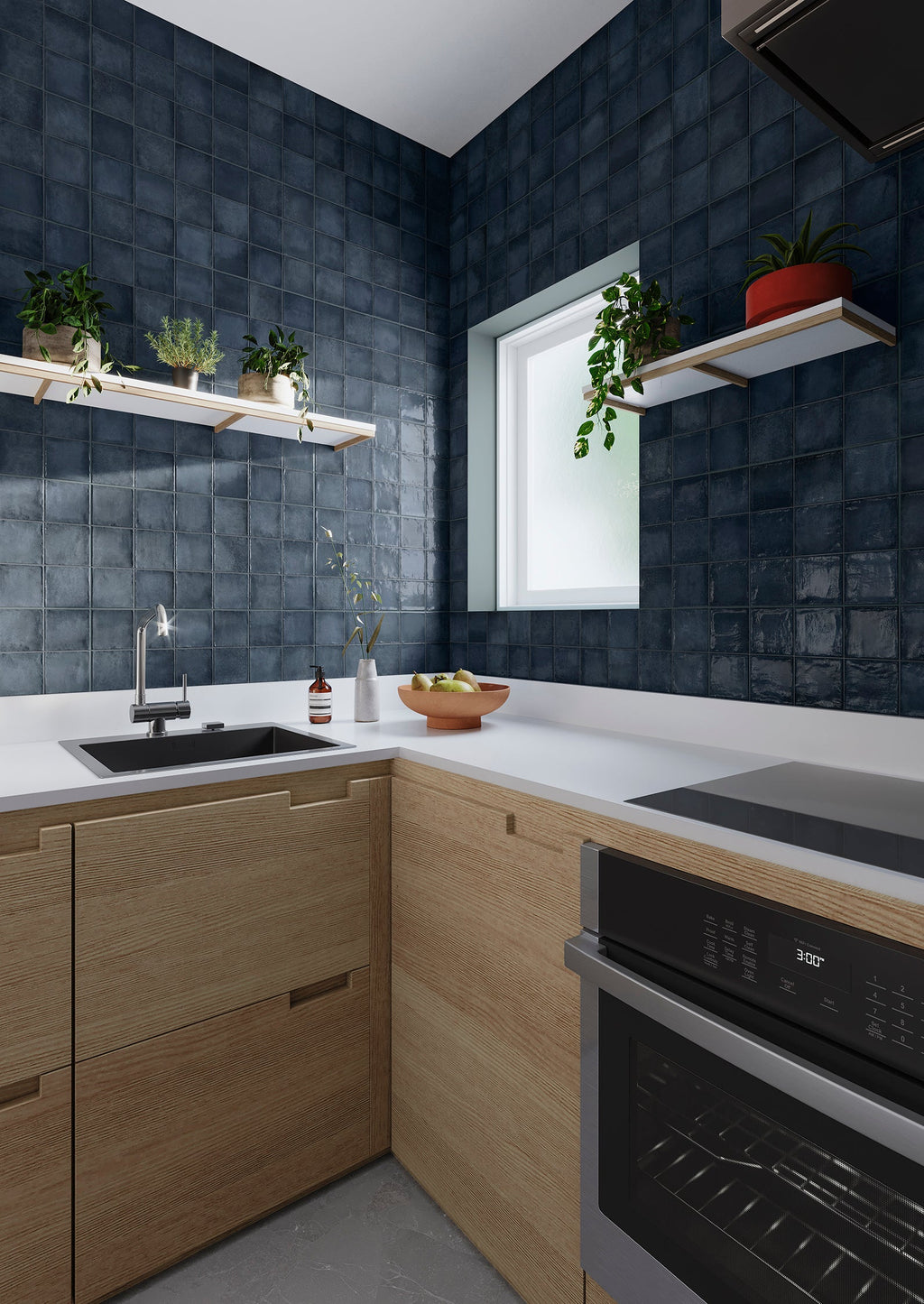 Decoris Navy Blue Porcelain Tile – room scene