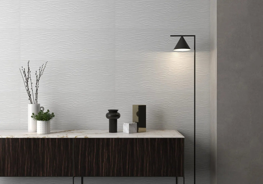 Tissue White Ceramic Wall Tile – room scene
