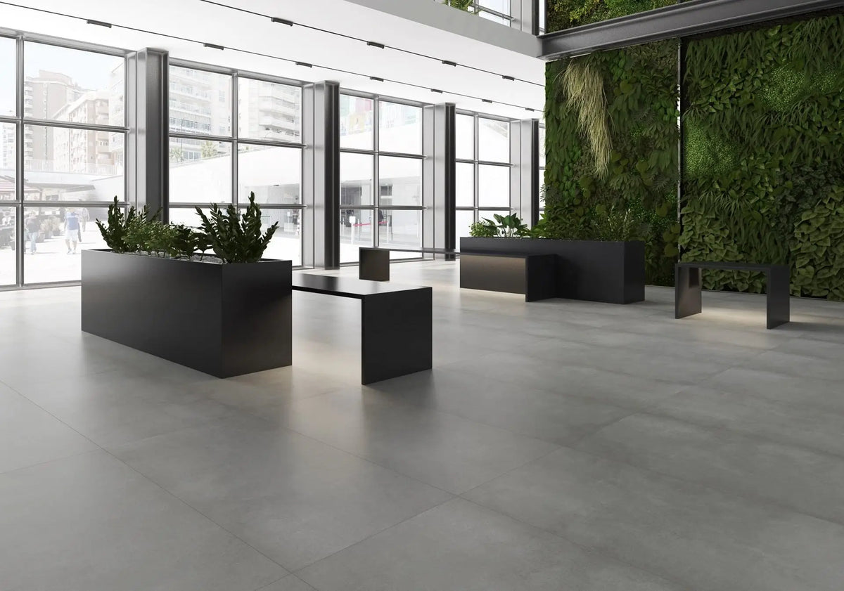 Liverpool Grafito Porcelain Tile – room scene