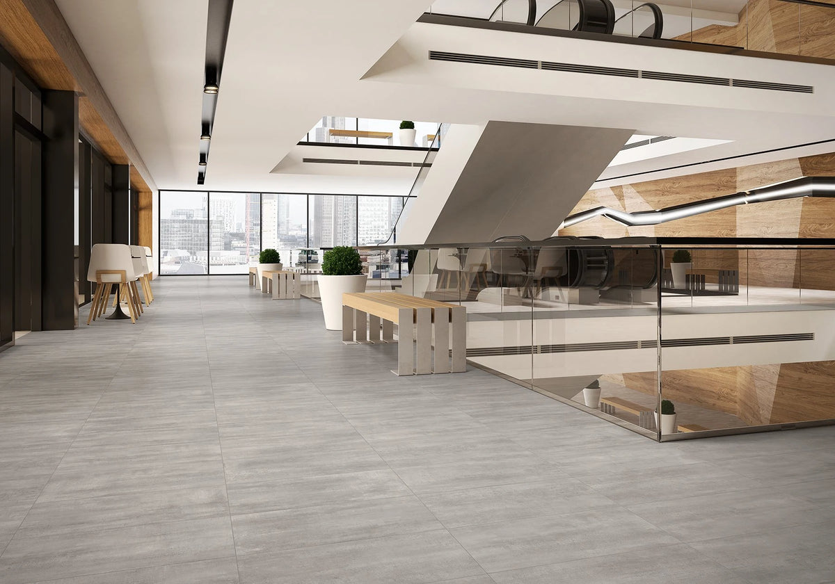 Nolita Gris Porcelain Tile – room scene