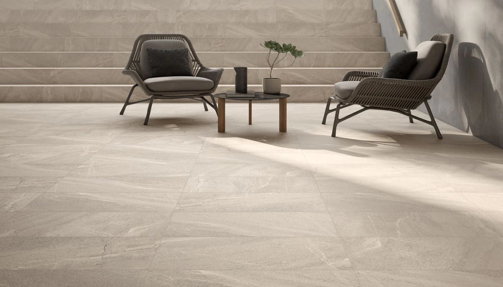 Sandstone Beige Porcelain Tile – room scene