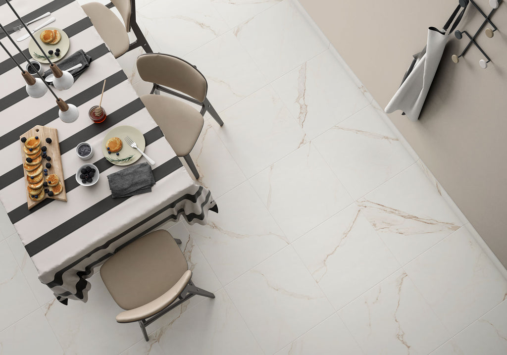 Avenue Gold Porcelain Tile – room scene