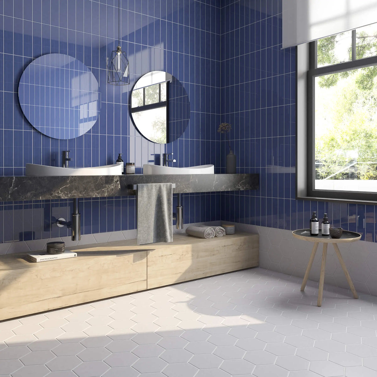 Block Azul Porcelain & Ceramic Tile – room scene