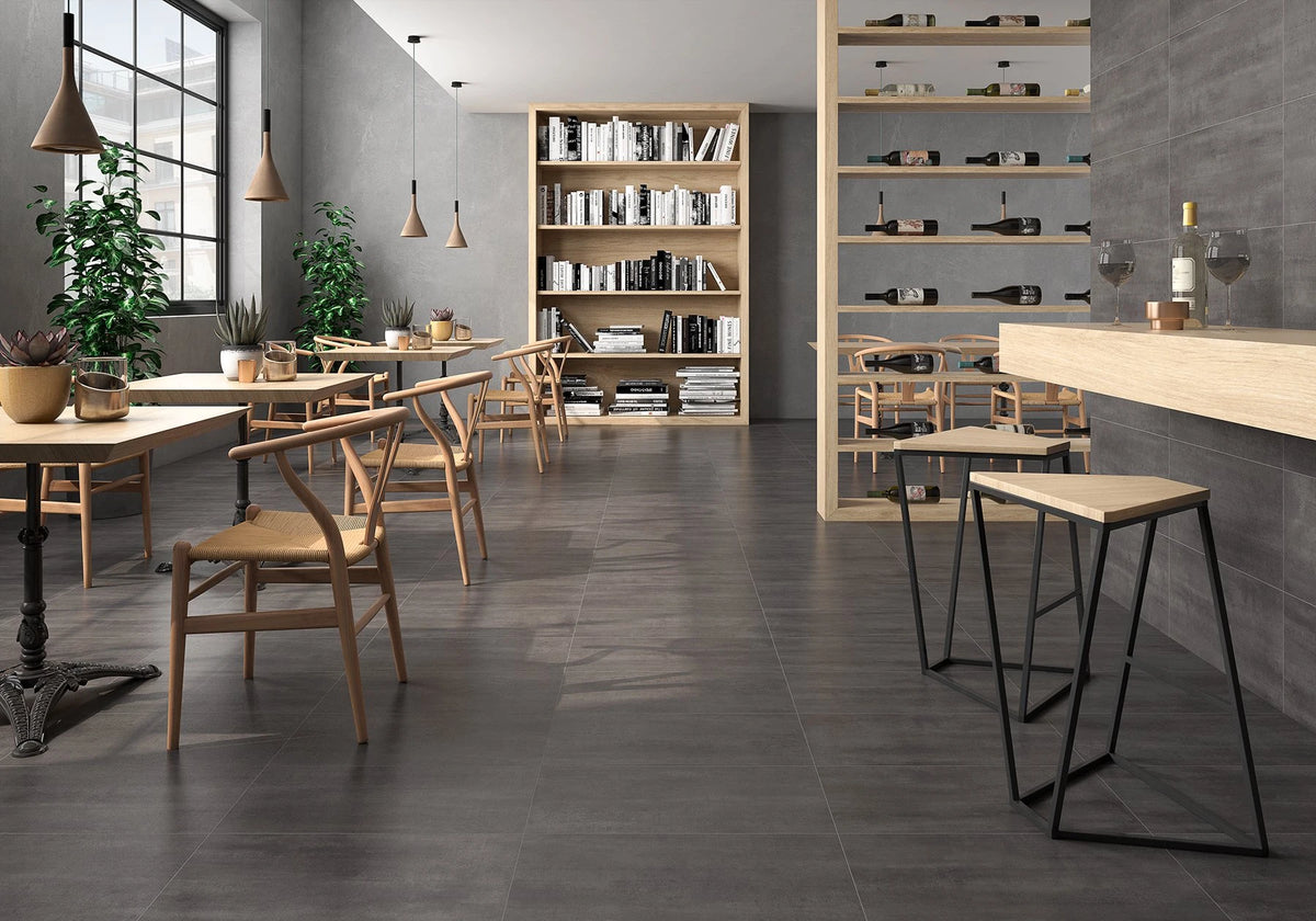 Nolita Antracita Porcelain Tile – room scene