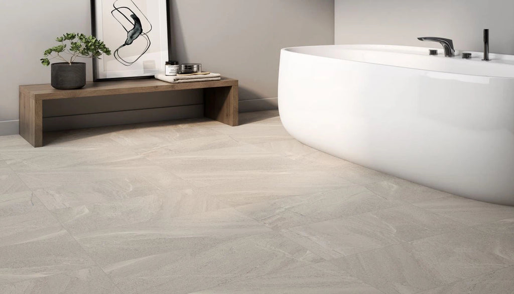Sandstone Beige Porcelain Tile – room scene