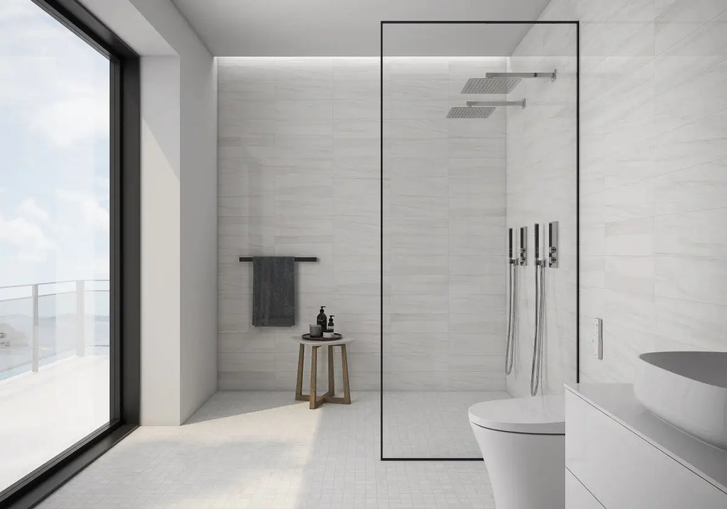 Lassa White Porcelain Tile – room scene