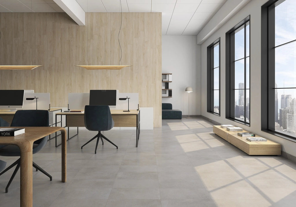 Pro Max Concrete Porcelain Tile – room scene