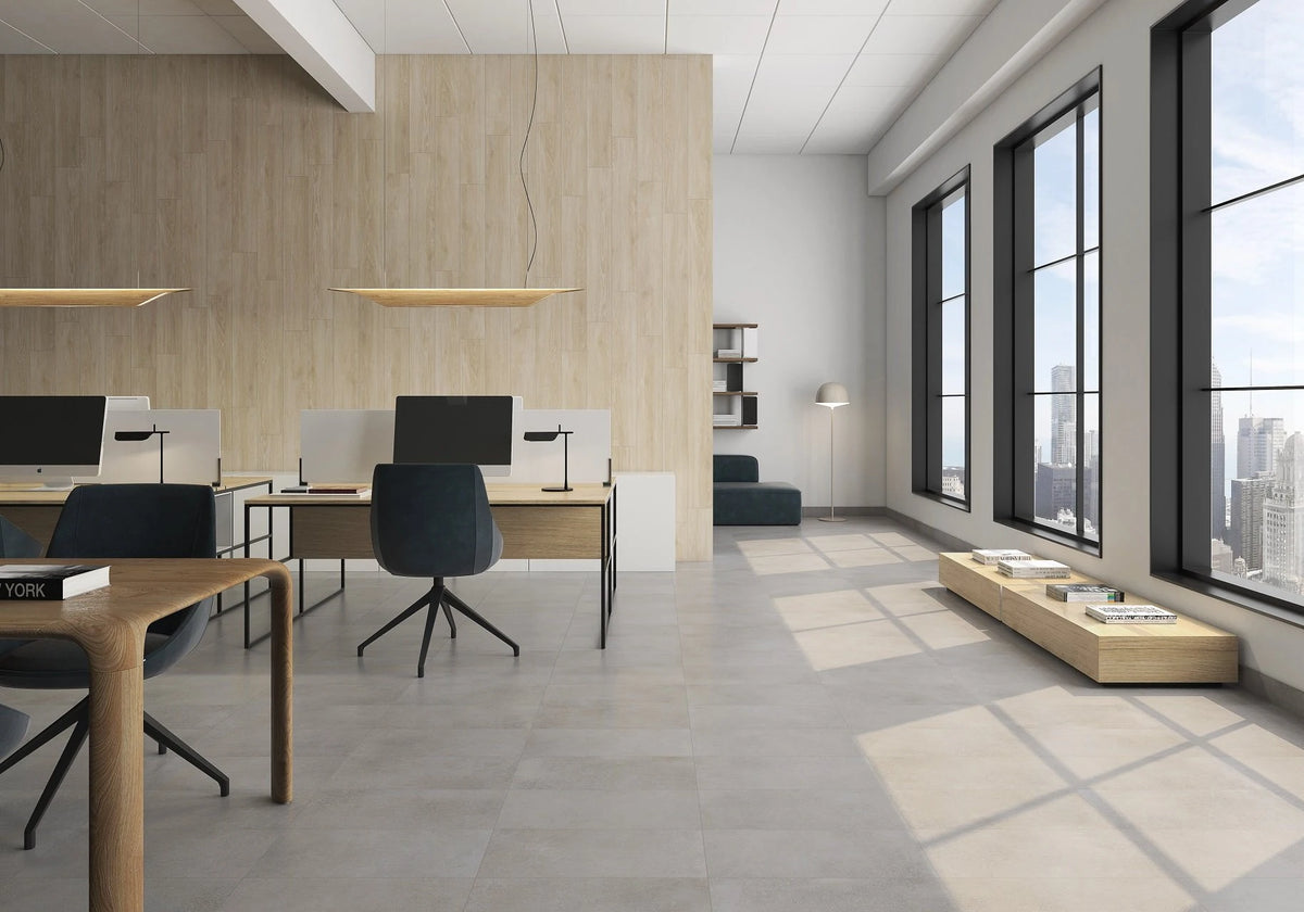 Pro Max Concrete Porcelain Tile – room scene