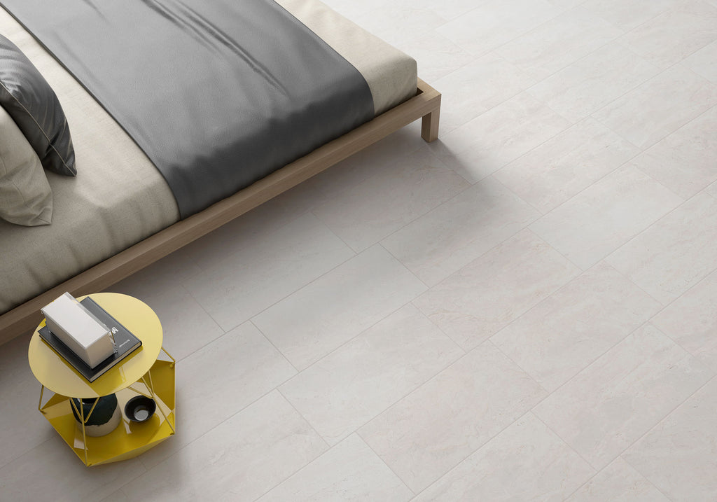 Weston White Ceramic Tile – room scene