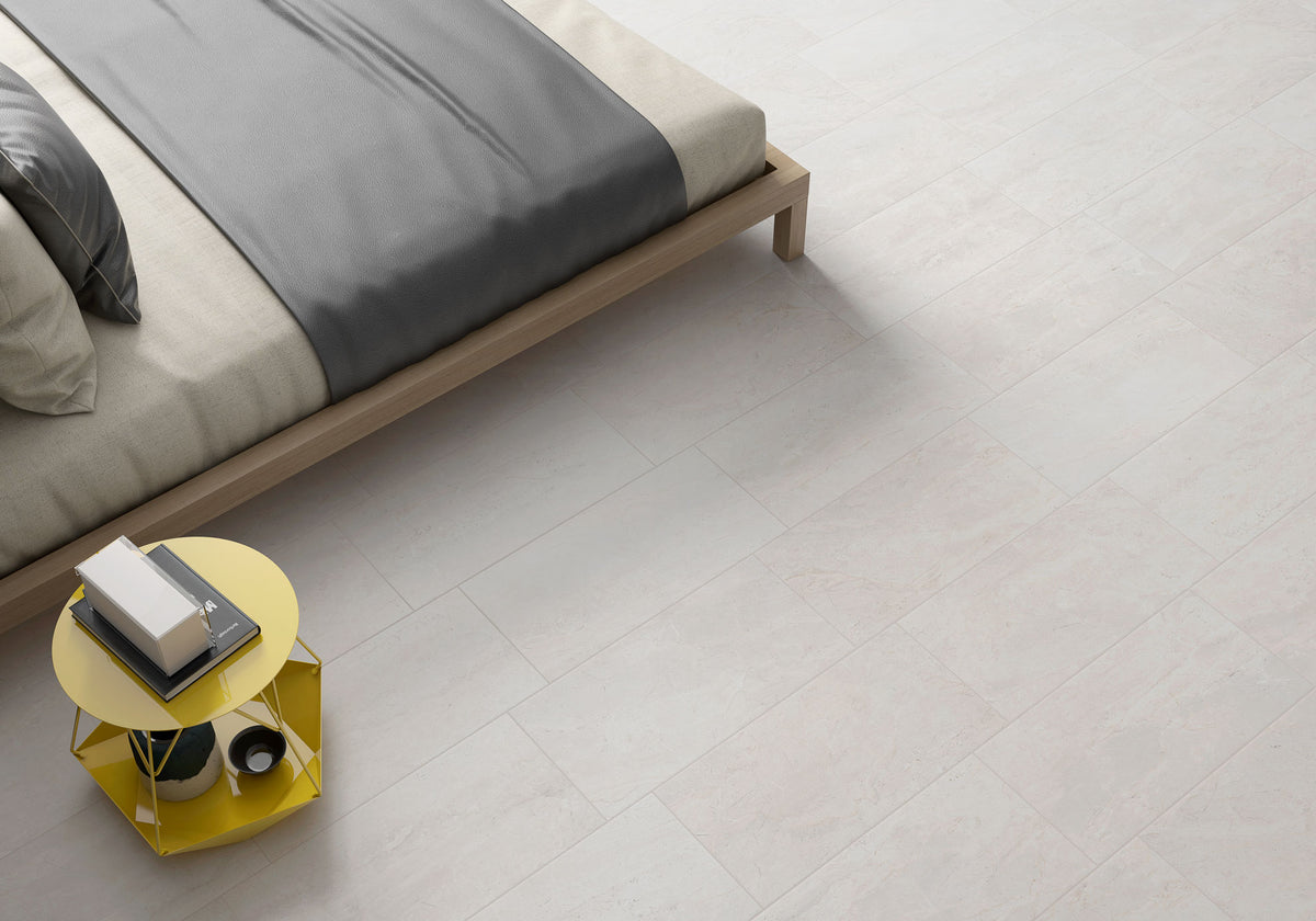 Weston White Ceramic Tile – room scene
