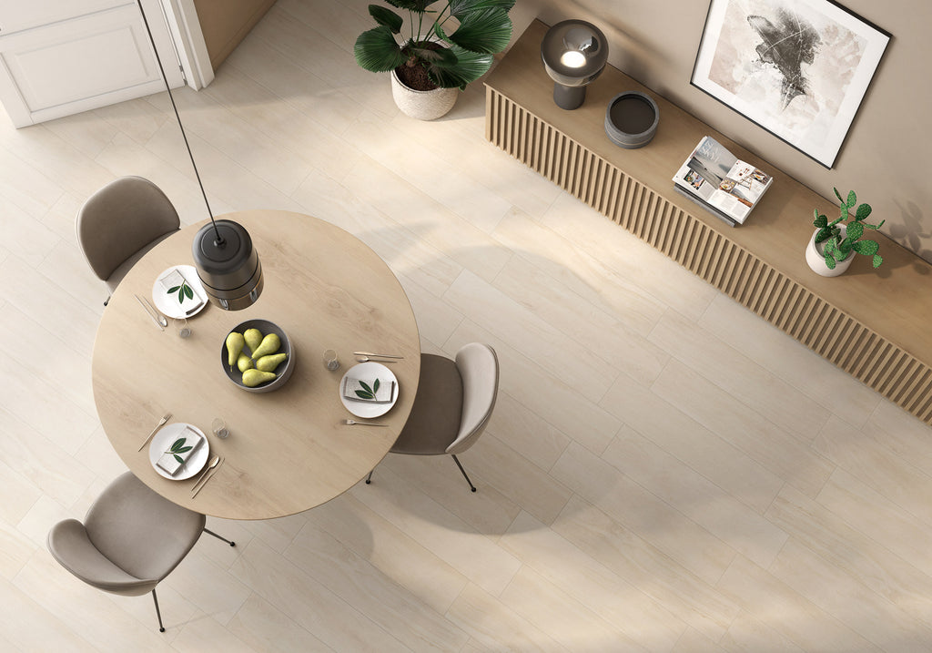 Pine Natural Porcelain Tile – room scene