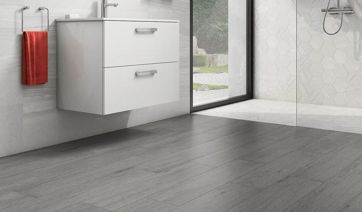Legend Blanco Porcelain Tile – room scene
