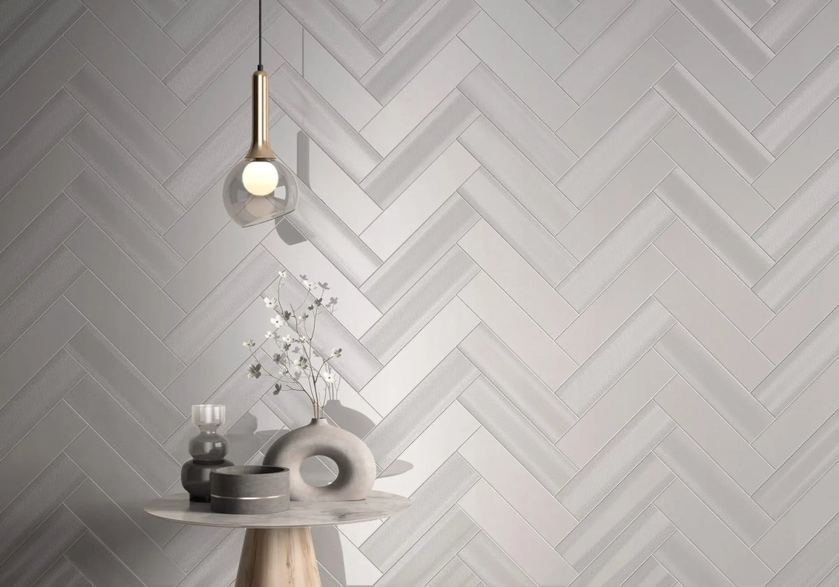 CC Cosmos Neu Gray Ceramic Wall Tile – room scene