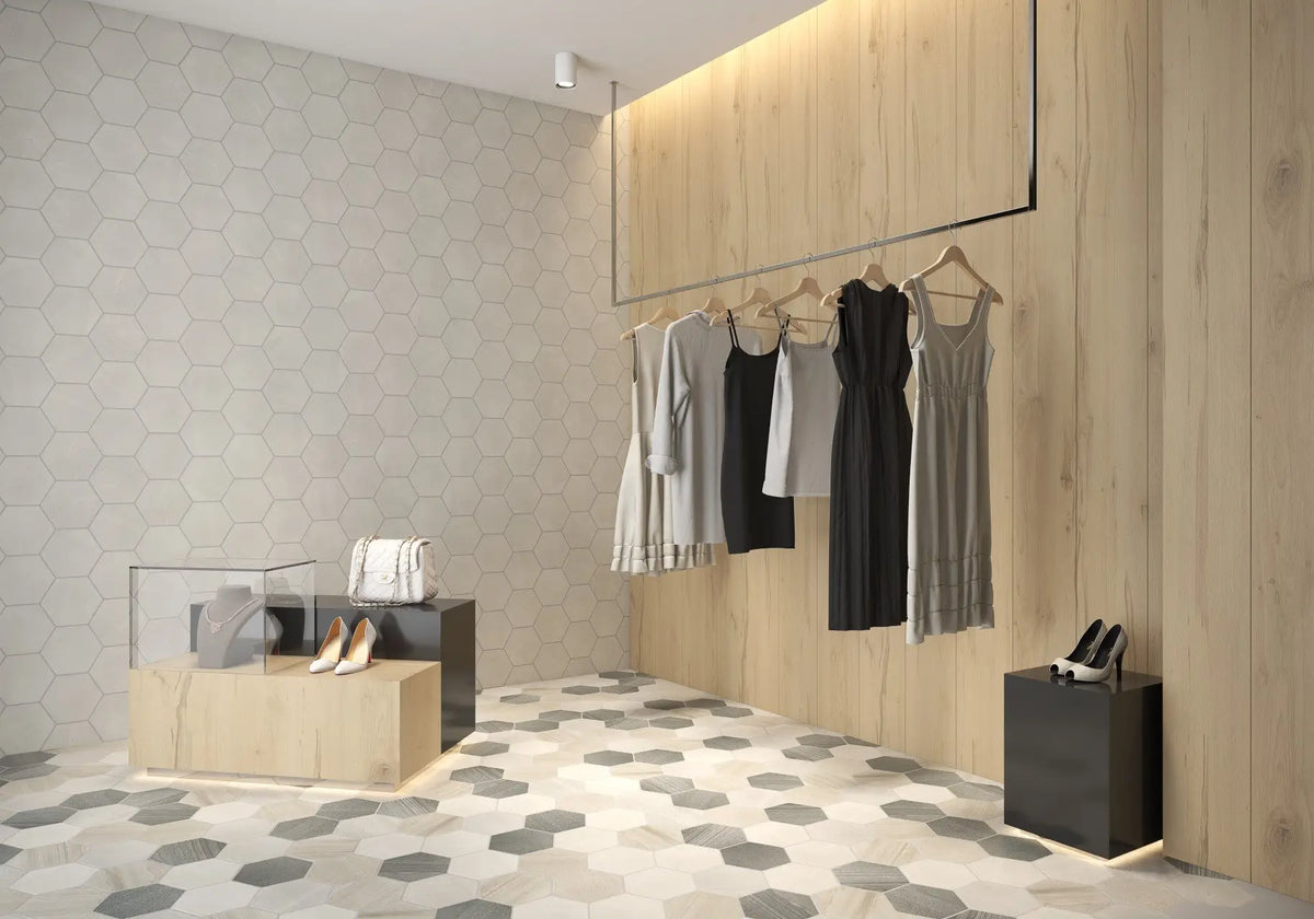 Legend Blanco Porcelain Tile – room scene