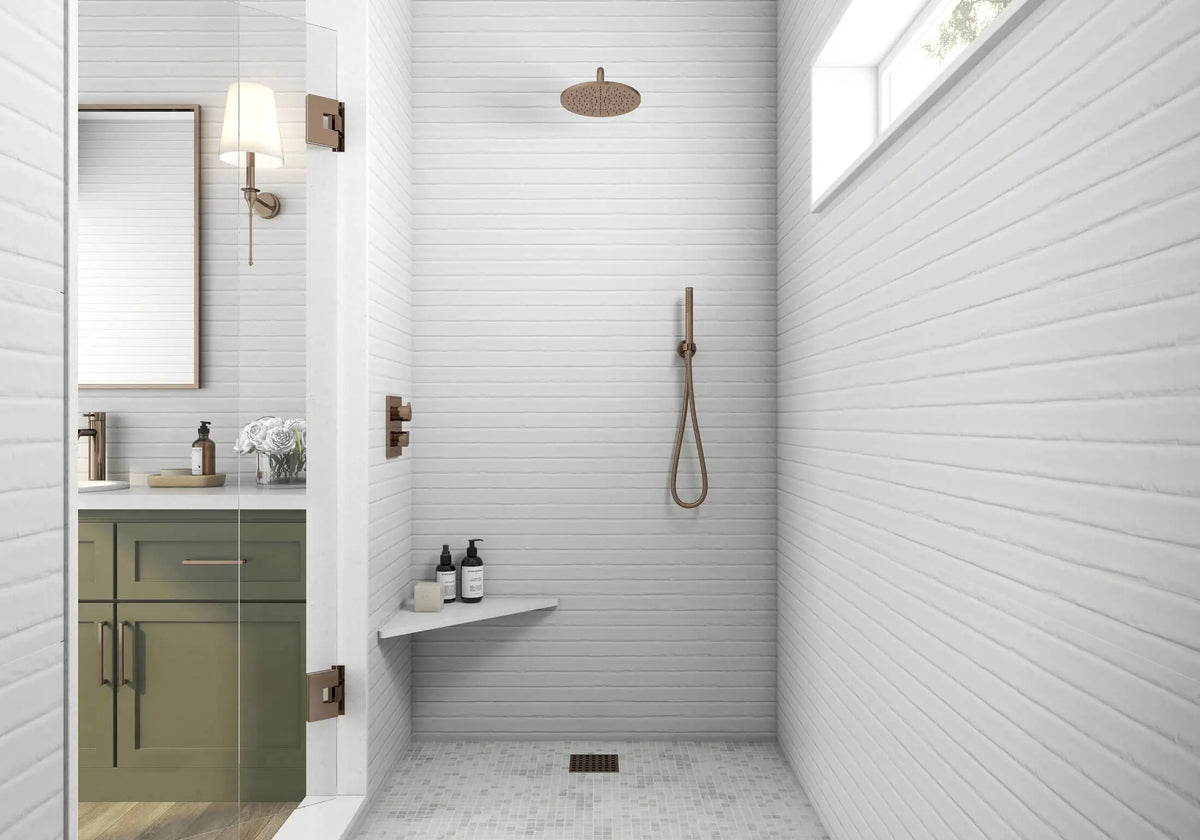 Zen White Ceramic Wall Tile – room scene