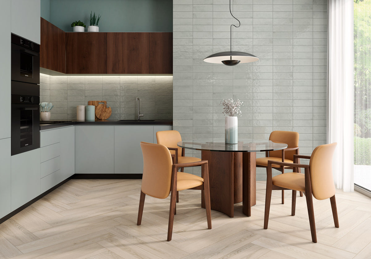 Aura Aquamarine Ceramic Wall Tile – room scene