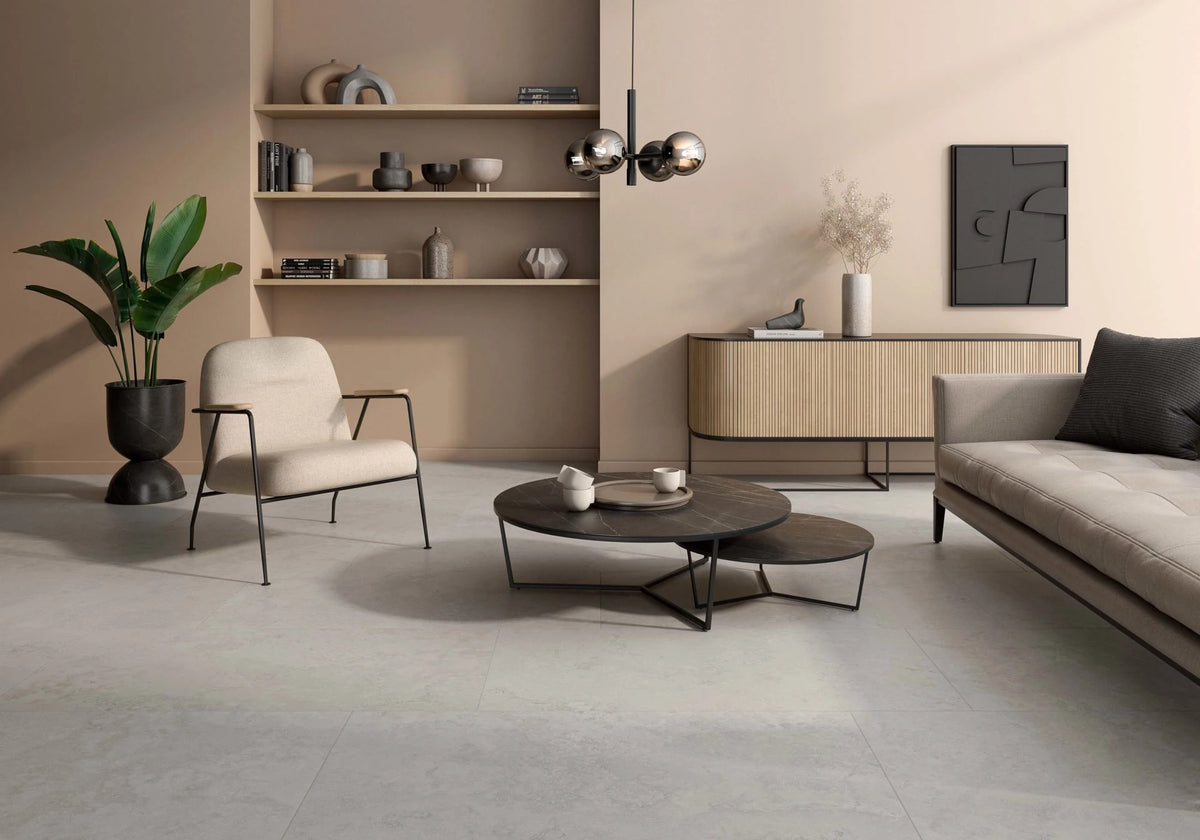 Savoy Rapolano Gray Porcelain Tile – room scene