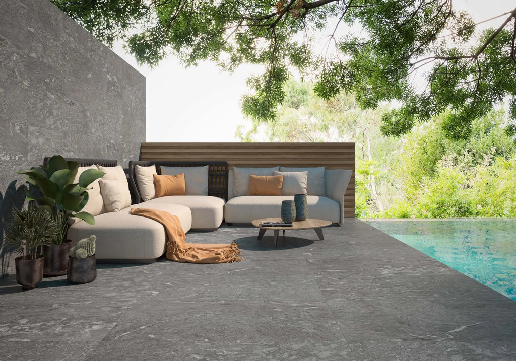 Zen Stone Gray Porcelain Tile – room scene
