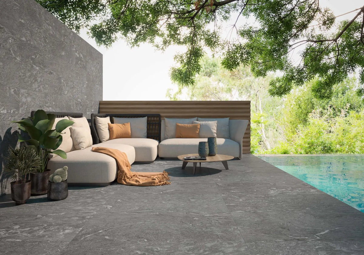 Zen Stone Gray Porcelain Tile – room scene