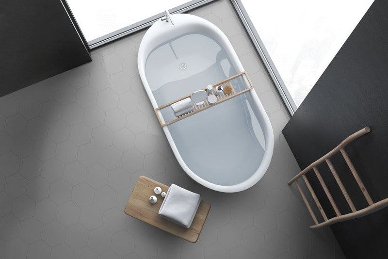 Element Acero Hexagon Porcelain Tile installed