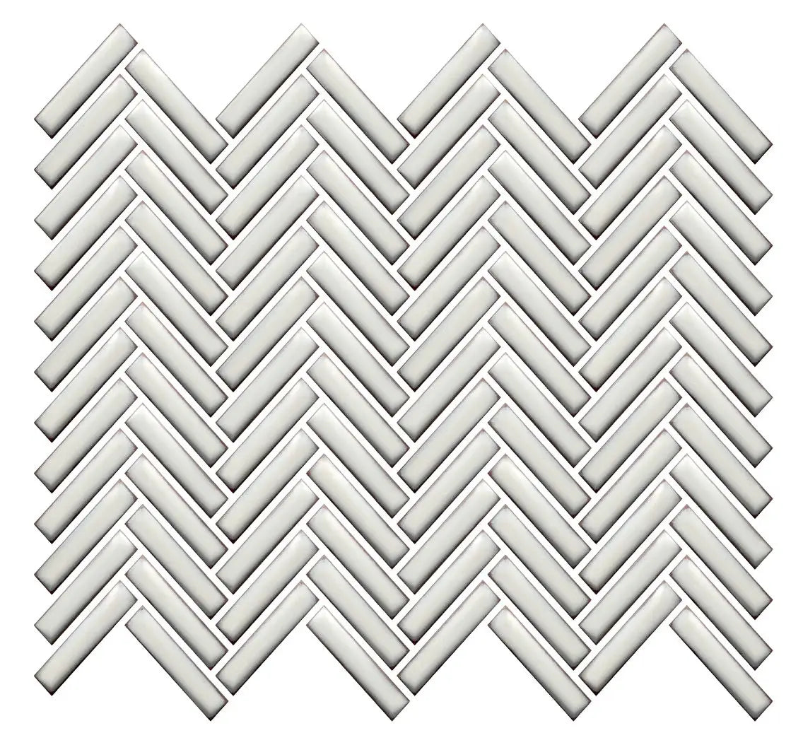 CC Mosaics Plus Antique White Herringbone Porcelain Mosaic Tile