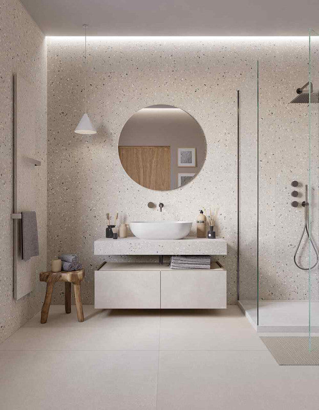 Bio Concrete Artic Porcelain Tile installed