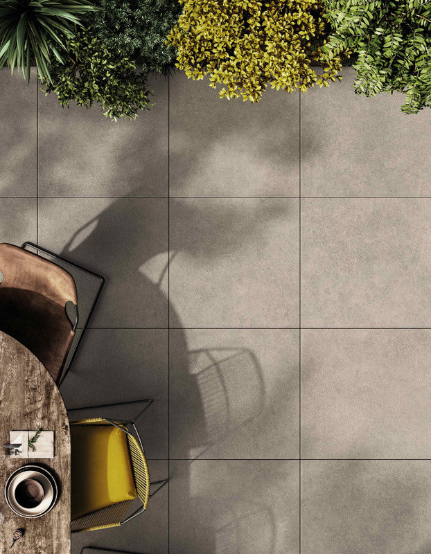 Bio Concrete Liquorice Porcelain Tile installed