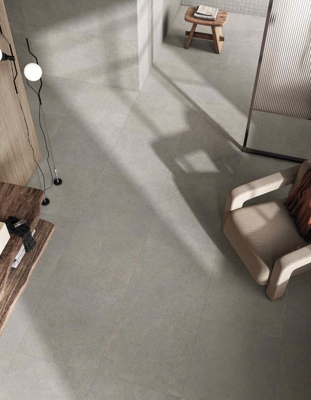 Bio Concrete Storm Porcelain Tile installed