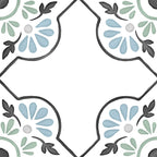 Tanger Blue Petals Porcelain Tile surface