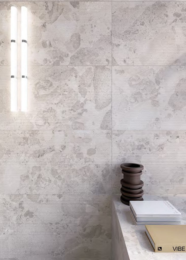 Calypso Eclipse Porcelain Tile with Stripe 3D wall tile