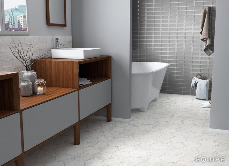 Porcellana Di Carrara Hexagon installed