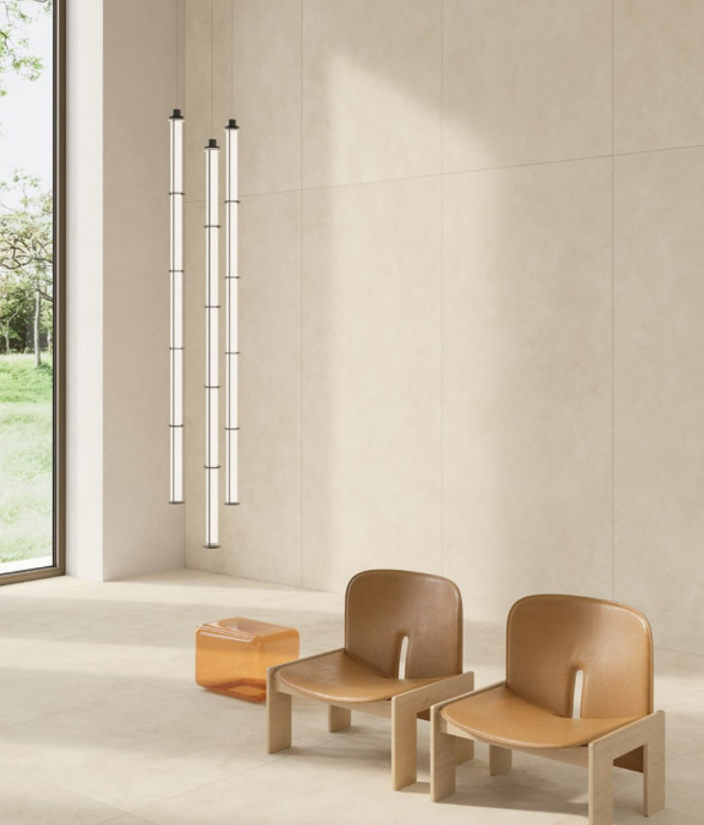 Curiosity Shell Porcelain Tile in a sitting area