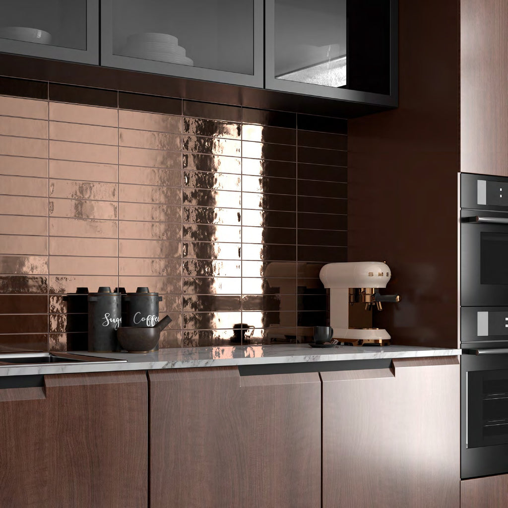 Cusp Bronze Ceramic Wall Tile kitchen backsplash