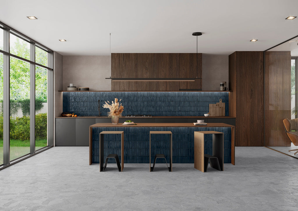 Decoris Navy Blue Porcelain Tile – room scene