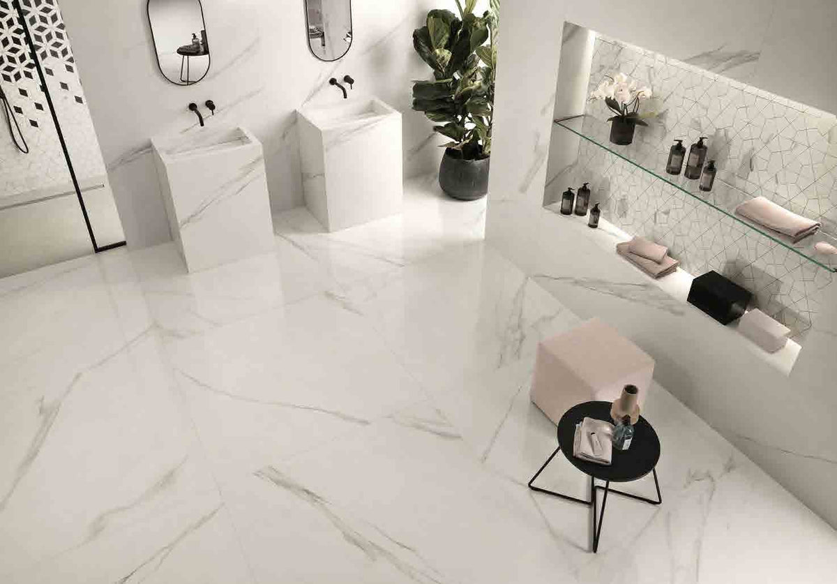 Duality Yang Porcelain Tile in a bathroom