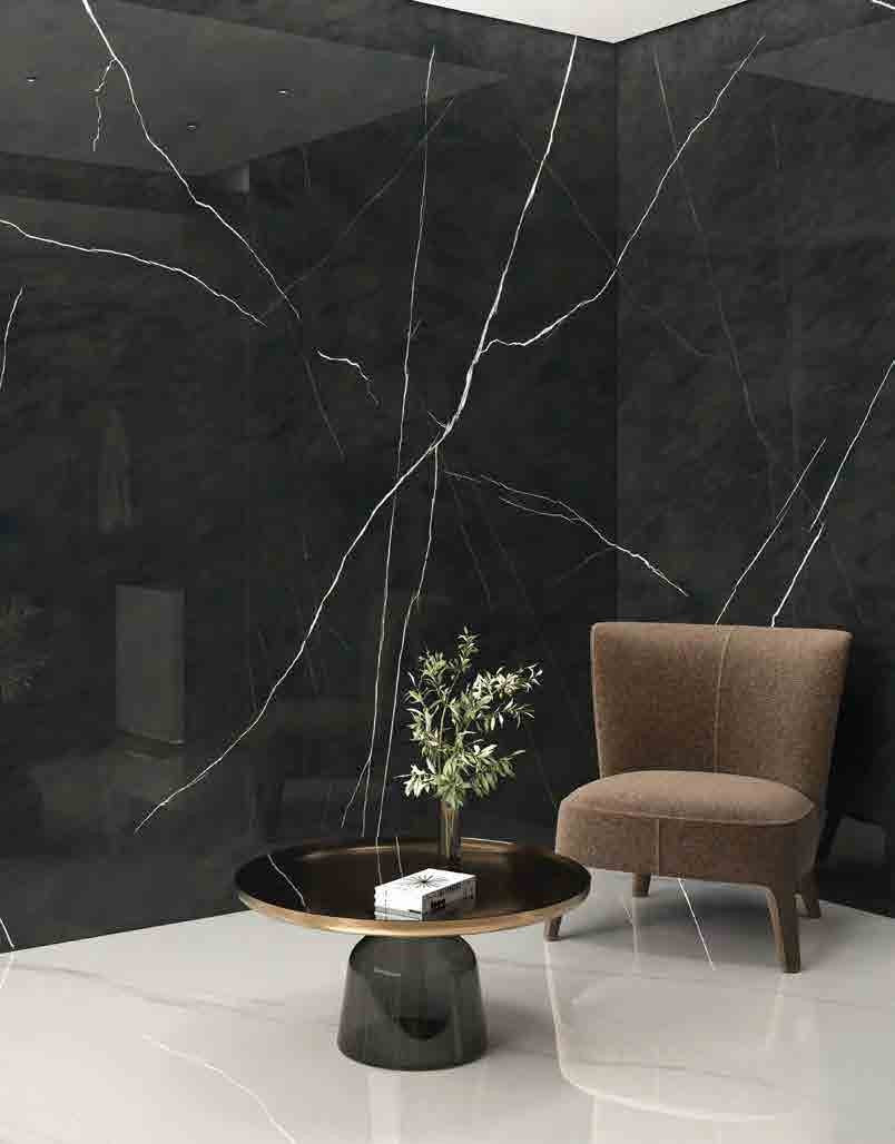Duality Yin Porcelain Tile in a lounge