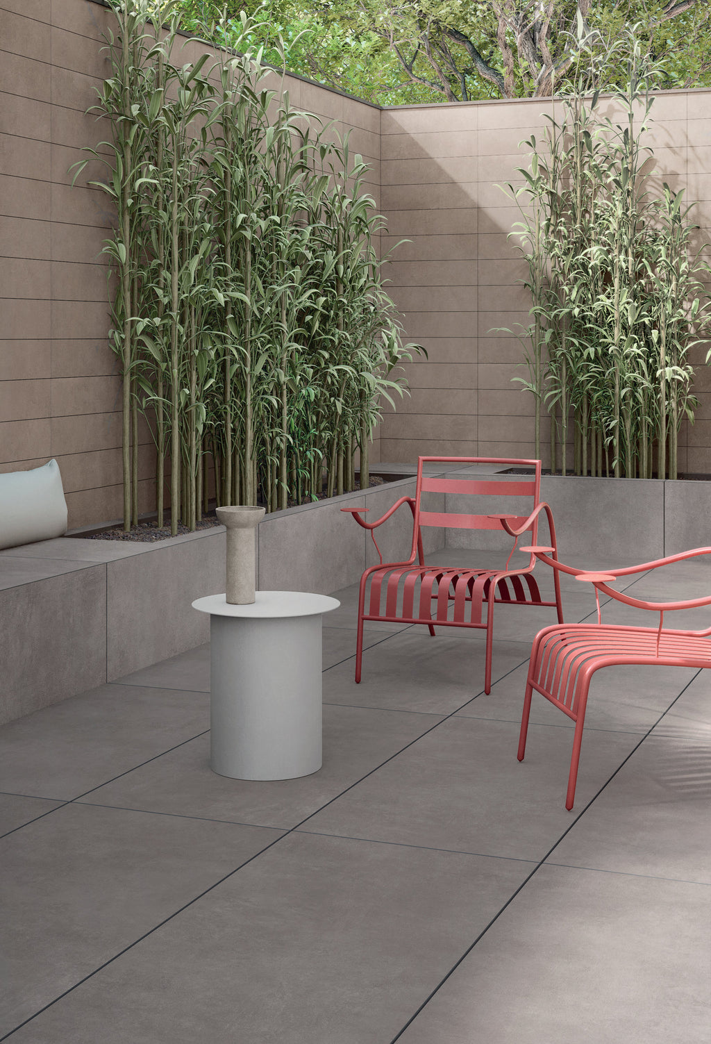 Glocal Brave Porcelain Tile in a garden