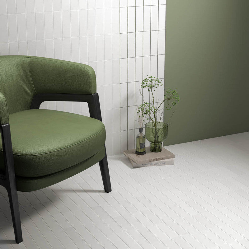Fango Blanc Porcelain Tile installed