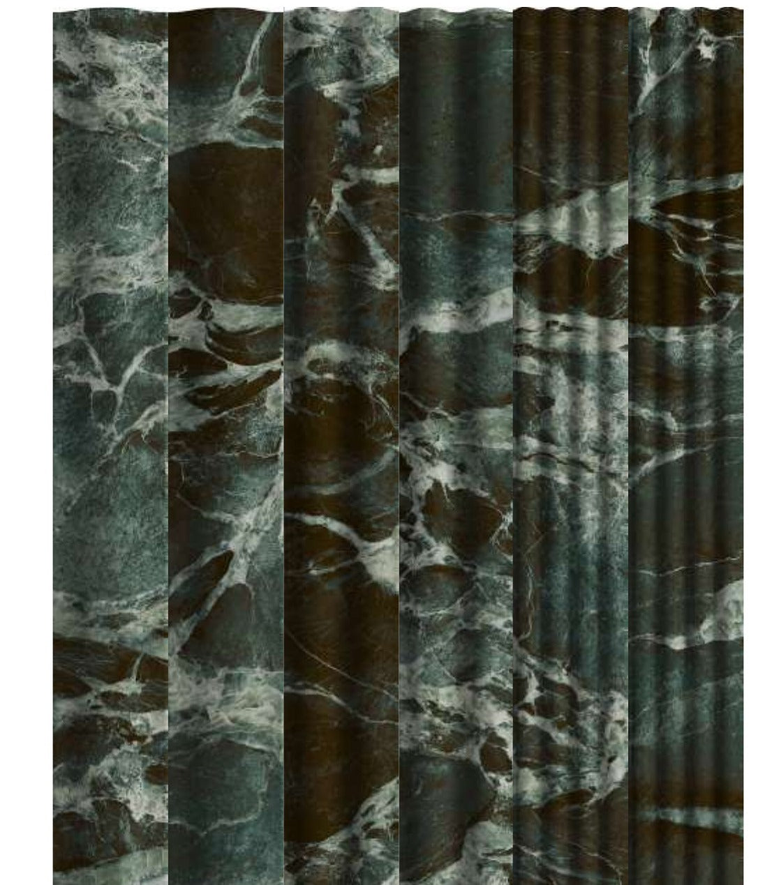 Fluted Delight Green Denis Ceramic Wall Tile in Roman Large, Regular and Small profiles