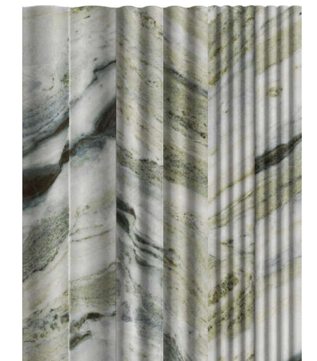 Fluted Delight River Jade Ceramic Wall Tile in Roman Large, Regular and Small profiles